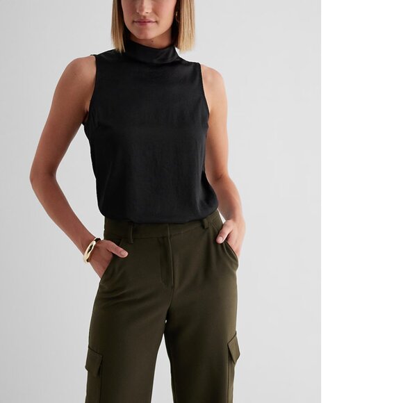 Express Tops - New With Tags Express Mock Neck Sleeveless Tank Top Shirt Blouse Size Medium